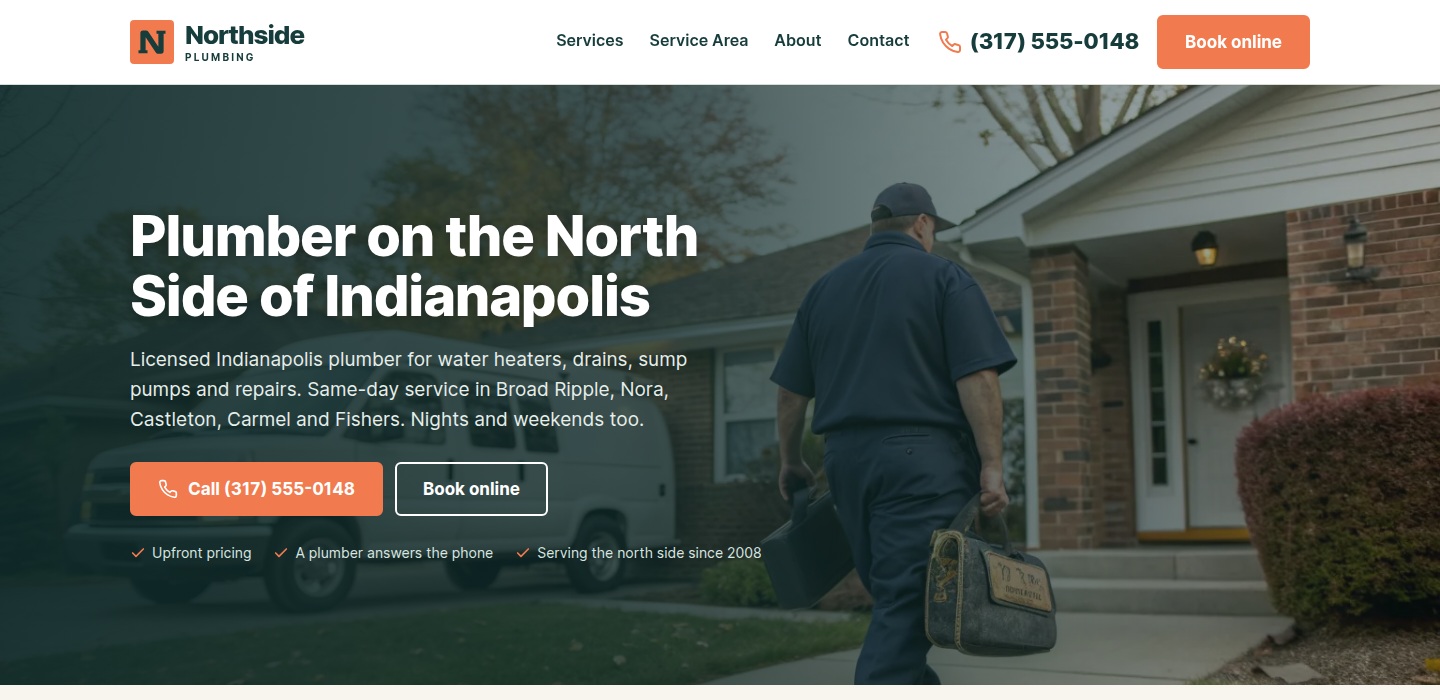 Northside Plumbing website homepage