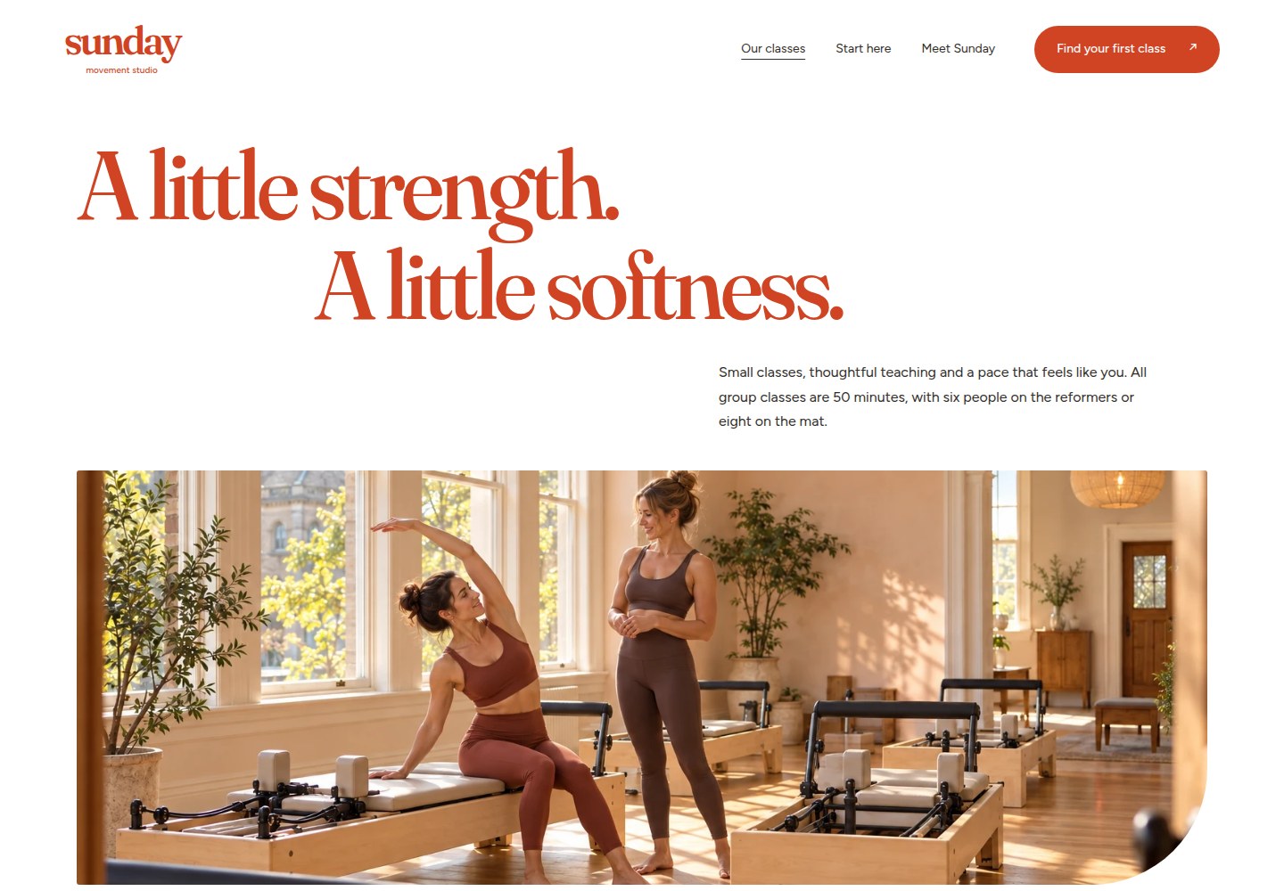 Sunday Movement classes page