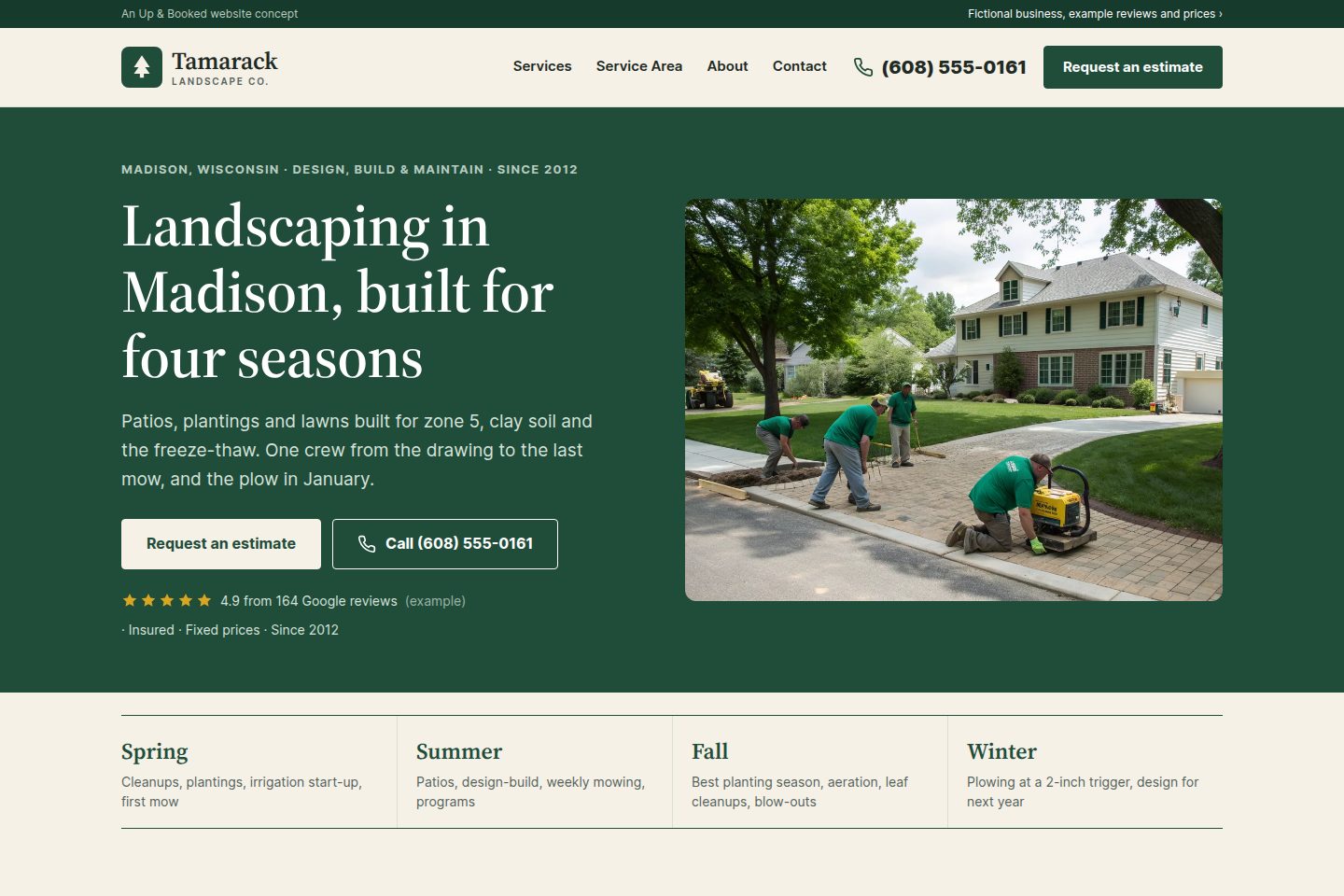 Tamarack Landscape Co. homepage